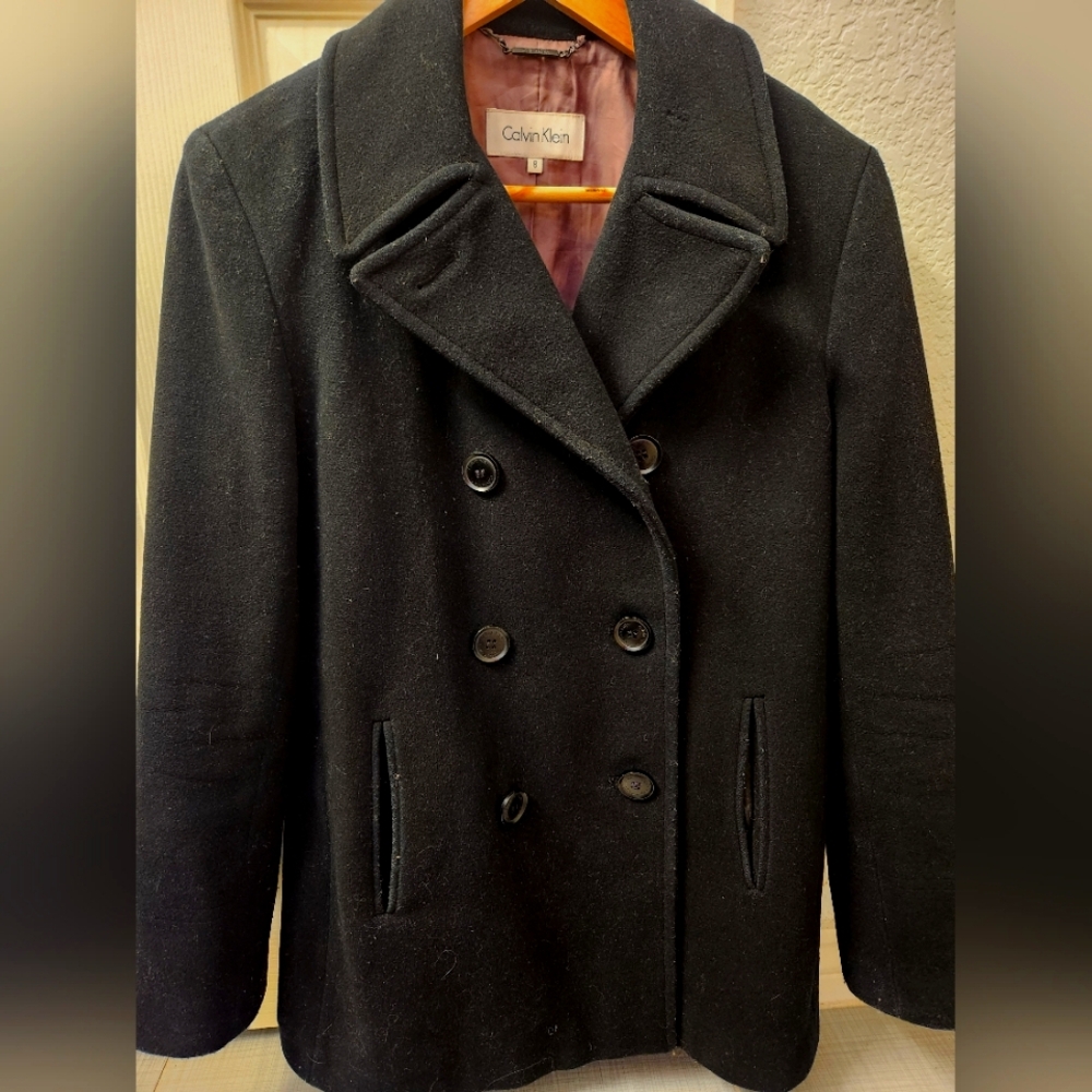 Calvin Klein Black Pea Coat